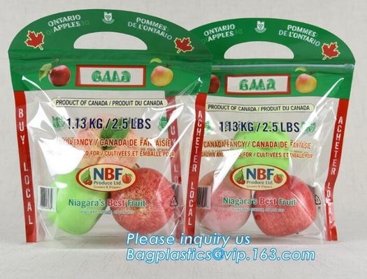 Vented Grape Pouch Bags, Vented Perforated Pepper Zipper Bags, Vented Apple Slider Bags, Air Hole Oranges Bags