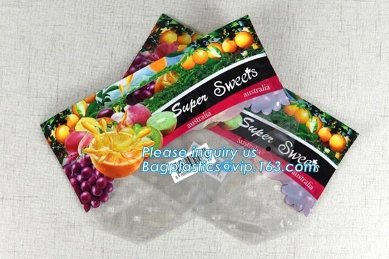 Vented Grape Pouch Bags, Vented Perforated Pepper Zipper Bags, Vented Apple Slider Bags, Air Hole Oranges Bags