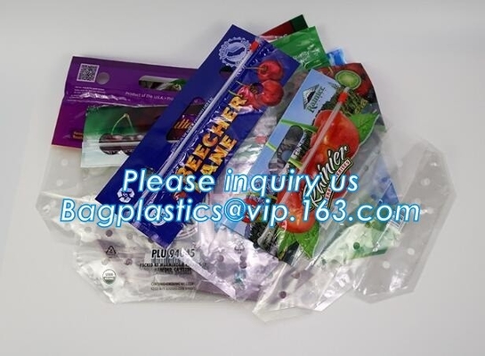 Fresh Lettuce Salad Fruits Pouches BOPP Anti Fog Leafy Vegetables Packaging Bags, vegebag, Print Logo