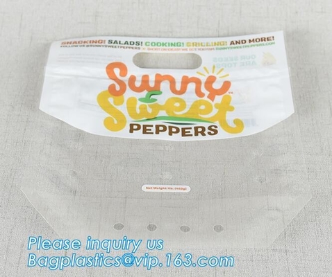 Fresh Lettuce Salad Fruits Pouches BOPP Anti Fog Leafy Vegetables Packaging Bags, vegebag, Print Logo