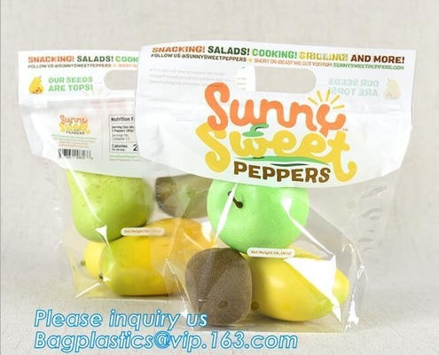 Fresh Lettuce Salad Fruits Pouches BOPP Anti Fog Leafy Vegetables Packaging Bags, vegebag, Print Logo