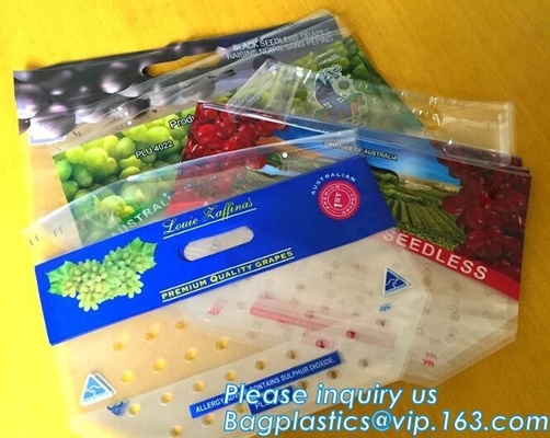 Fresh Lettuce Salad Fruits Pouches BOPP Anti Fog Leafy Vegetables Packaging Bags, vegebag, Print Logo