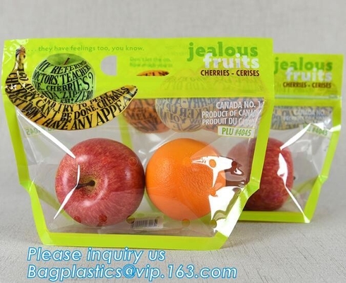 Fresh Lettuce Salad Fruits Pouches BOPP Anti Fog Leafy Vegetables Packaging Bags, vegebag, Print Logo