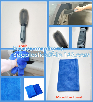 Car Clean Accesories Car Washing Cleaning Set 7 In 1 Portable Car Wash Kit, Brush Mop, Microfiber Car Towel