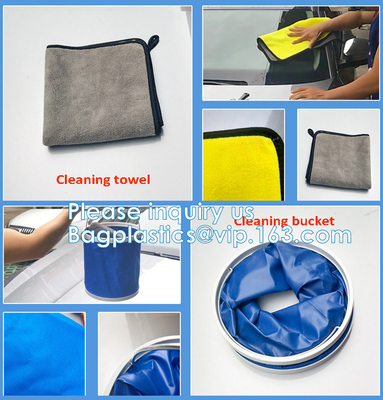 Car Clean Accesories Car Washing Cleaning Set 7 In 1 Portable Car Wash Kit, Brush Mop, Microfiber Car Towel