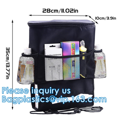 Car Trash Bags Car Backseat Organizer Bag Cooler, Car Garbage Can, Storage Pockets, Collapsible Portable bin