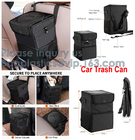 Car Trash Bags Car Backseat Organizer Bag Cooler, Car Garbage Can, Storage Pockets, Collapsible Portable bin
