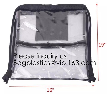 Drawstring Bags, Waterproof Small Clear Bag For Stadium Colleges Sport Event Work Concert Security Approved