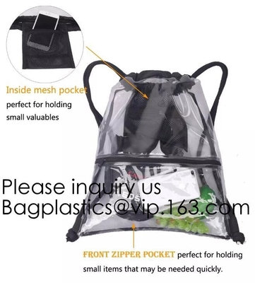 Drawstring Bags, Waterproof Small Clear Bag For Stadium Colleges Sport Event Work Concert Security Approved