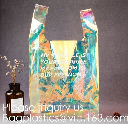 Travel Shopping Shoulder Bags, TPU, PVC, EVA, Soft Handle Women Transparent Beach Bags, Drawstring Bags