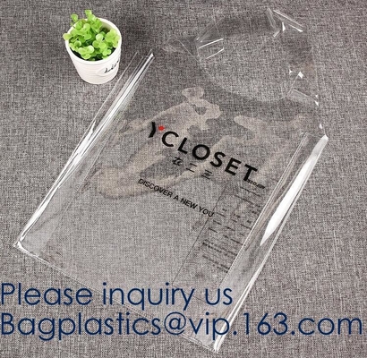 Travel Shopping Shoulder Bags, TPU, PVC, EVA, Soft Handle Women Transparent Beach Bags, Drawstring Bags