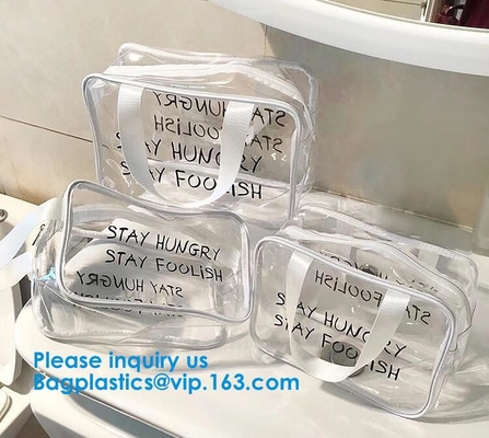 PVC, Nylon, slider closure Stadium Bag, Clear tote Bag, Beach Bag Handbag, Travel & Gym Zippered Tote Bags