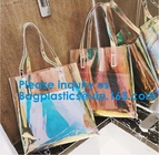 Reflective laser PU leather bag, Iridescent Tote, Fashion Holographic Handbag, Privacy Bag, Stadium Work Bag