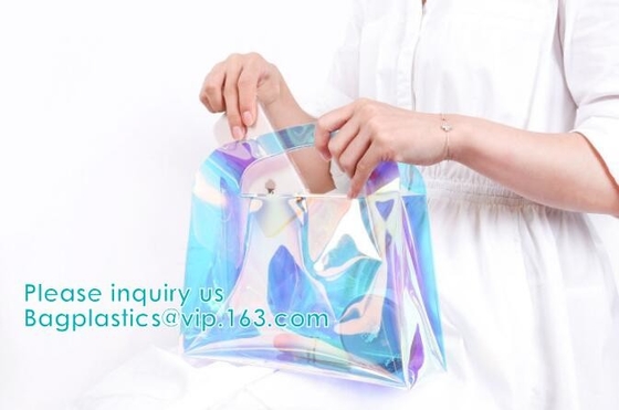 Reflective laser PU leather bag, Iridescent Tote, Fashion Holographic Handbag, Privacy Bag, Stadium Work Bag