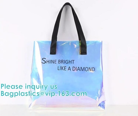 Reflective laser PU leather bag, Iridescent Tote, Fashion Holographic Handbag, Privacy Bag, Stadium Work Bag