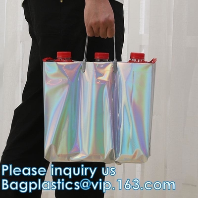Holographic Rainbow Handbag Reusable Bags, Gym Sports Security Travel Beach Lunch Box Restaurant Takeouts