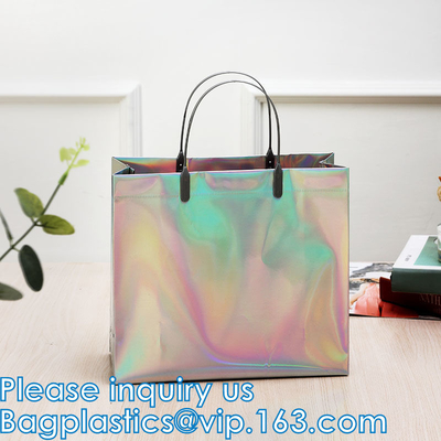 Holographic Rainbow Handbag Reusable Bags, Gym Sports Security Travel Beach Lunch Box Restaurant Takeouts