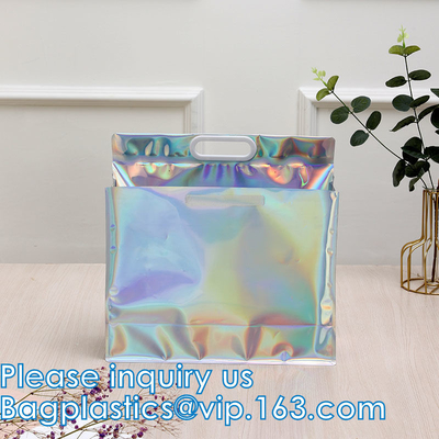 Holographic Rainbow Handbag Reusable Bags, Gym Sports Security Travel Beach Lunch Box Restaurant Takeouts