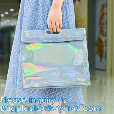 Holographic Rainbow Handbag Reusable Bags, Gym Sports Security Travel Beach Lunch Box Restaurant Takeouts