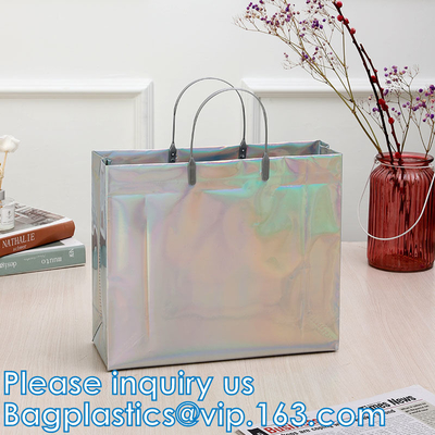Holographic Rainbow Handbag Reusable Bags, Gym Sports Security Travel Beach Lunch Box Restaurant Takeouts
