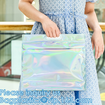 Holographic Rainbow Handbag Reusable Bags, Gym Sports Security Travel Beach Lunch Box Restaurant Takeouts
