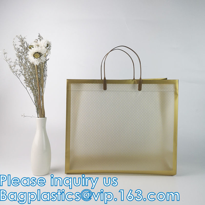 Gift Bag, Promotional Clear Transparent PP Shopping Bag Hard Plastic Bag, Pp Tote Bag, Square Bottom