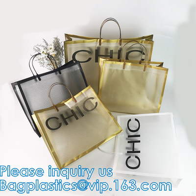 Gift Bag, Promotional Clear Transparent PP Shopping Bag Hard Plastic Bag, Pp Tote Bag, Square Bottom