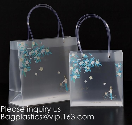 Loop Handles, Shopping Bags With Gusset Cardboard Bottom, Frosted Merchandise Retail Bags, Gifts, Boutiques