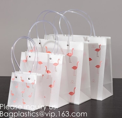 Loop Handles, Shopping Bags With Gusset Cardboard Bottom, Frosted Merchandise Retail Bags, Gifts, Boutiques