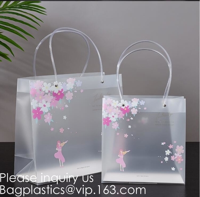 Loop Handles, Shopping Bags With Gusset Cardboard Bottom, Frosted Merchandise Retail Bags, Gifts, Boutiques
