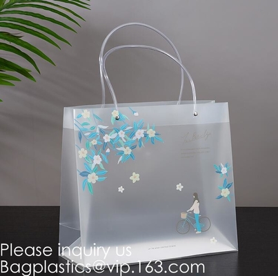 Loop Handles, Shopping Bags With Gusset Cardboard Bottom, Frosted Merchandise Retail Bags, Gifts, Boutiques