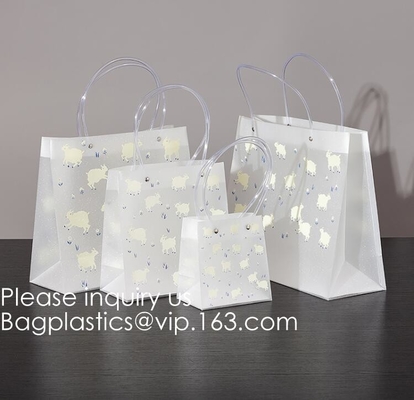 Loop Handles, Shopping Bags With Gusset Cardboard Bottom, Frosted Merchandise Retail Bags, Gifts, Boutiques
