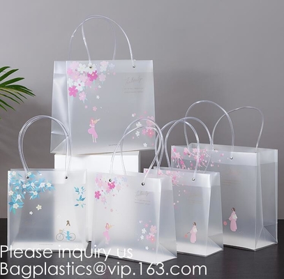 Loop Handles, Shopping Bags With Gusset Cardboard Bottom, Frosted Merchandise Retail Bags, Gifts, Boutiques