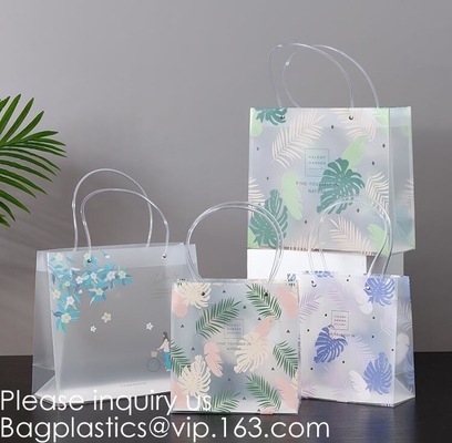 Loop Handles, Shopping Bags With Gusset Cardboard Bottom, Frosted Merchandise Retail Bags, Gifts, Boutiques