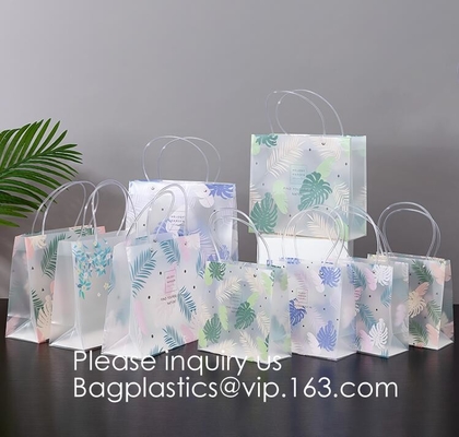 Loop Handles, Shopping Bags With Gusset Cardboard Bottom, Frosted Merchandise Retail Bags, Gifts, Boutiques