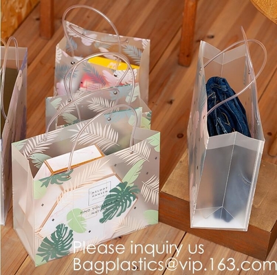 Loop Handles, Shopping Bags With Gusset Cardboard Bottom, Frosted Merchandise Retail Bags, Gifts, Boutiques