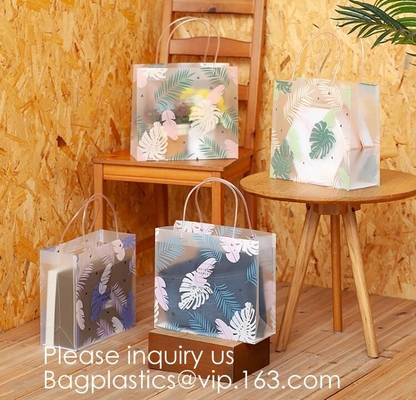 Loop Handles, Shopping Bags With Gusset Cardboard Bottom, Frosted Merchandise Retail Bags, Gifts, Boutiques