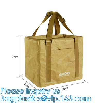 Tyvek Cooler Tote, Nylon Polyster Lunch Bags, Picnic Bag Kraft Paper Lunch Bag, Thermal, Transport Portable