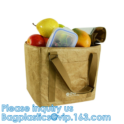 Tyvek Cooler Tote, Nylon Polyster Lunch Bags, Picnic Bag Kraft Paper Lunch Bag, Thermal, Transport Portable