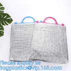 Aluminum Cooler Sealed Insulated Bag, Handle Thermal Lunch Bag, Hot Cold Bag, Transportation, Preservation