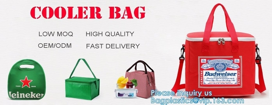 Aluminum Cooler Sealed Insulated Bag, Handle Thermal Lunch Bag, Hot Cold Bag, Transportation, Preservation