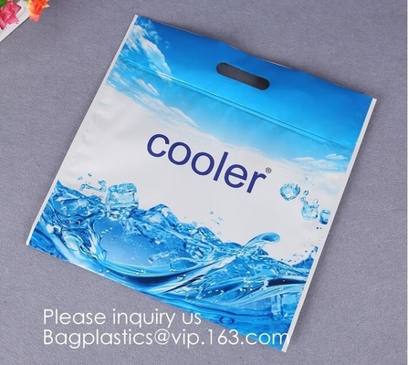 Slider Zipper Handle Foil Thermal Cooler Bag, Reusable Insulated, Refrigerated Tote, Aluminum Foil, EPE Foam