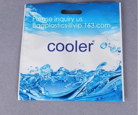 Slider Zipper Handle Foil Thermal Cooler Bag, Reusable Insulated, Refrigerated Tote, Aluminum Foil, EPE Foam