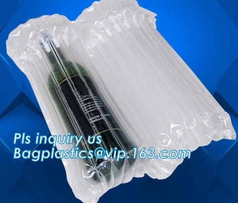 Inflated Wine Bottle Protector Bags, Sleeves Glass Travel Transport, Air Filled Column, Leakproof Cushioning