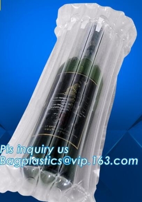 Inflated Wine Bottle Protector Bags, Sleeves Glass Travel Transport, Air Filled Column, Leakproof Cushioning