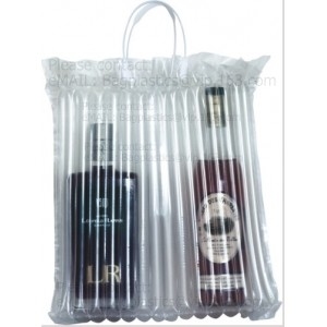 Inflated Wine Bottle Protector Bags, Sleeves Glass Travel Transport, Air Filled Column, Leakproof Cushioning