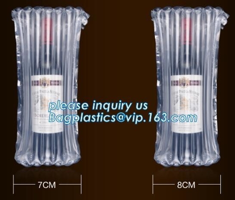 Inflated Wine Bottle Protector Bags, Sleeves Glass Travel Transport, Air Filled Column, Leakproof Cushioning