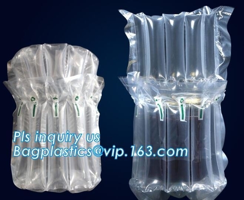 Inflated Wine Bottle Protector Bags, Sleeves Glass Travel Transport, Air Filled Column, Leakproof Cushioning