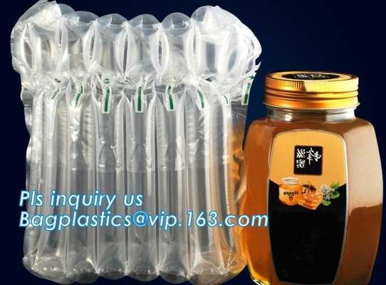 Inflated Wine Bottle Protector Bags, Sleeves Glass Travel Transport, Air Filled Column, Leakproof Cushioning