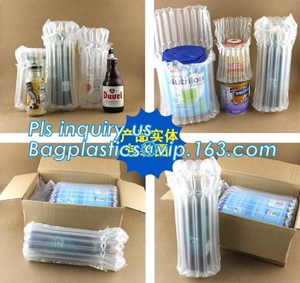 Inflated Wine Bottle Protector Bags, Sleeves Glass Travel Transport, Air Filled Column, Leakproof Cushioning